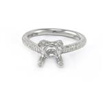 "Diamonds in the Prong" Engagement Ring Setting in 18kt White Gold