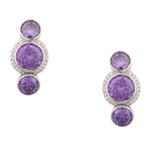 Amethyst and White Sapphire Earrings in Sterling Silver