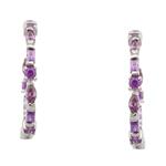 Forever Diamonds Amethyst Hoop Earrings in Sterling Silver