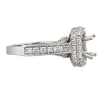 Anqitue Diamond Halo Engagement Ring Setting in 18kt White Gold