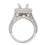 Anqitue Diamond Halo Engagement Ring Setting in 18kt White Gold