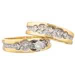 Antique Diamond Bridal Engagement Ring Set in 14kt Gold