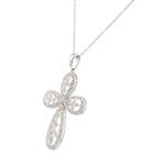 Antique Diamond Cross Pendant in 14kt White Gold