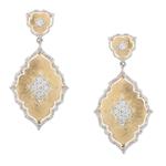 Antique Diamond Earrings in 14kt Two-Toned Gold