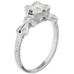 Antique Diamond Engagement Ring in 18kt White Gold