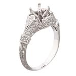 Antique Diamond Engagement Ring Setting in 18kt White Gold