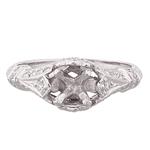 Antique Diamond Engagement Ring Setting in 18kt White Gold