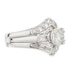 Antique Diamond Engagement Ring with Insert in 14kt White Gold