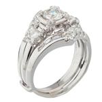 Antique Diamond Engagement Ring with Insert in 14kt White Gold