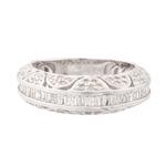 Forever Diamonds Antique Diamond Wedding Band in 14kt White Gold