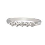 Antique Five Stone Diamond Wedding Band in 14kt White Gold