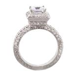 Antique Princess Cut Diamond Engagement Ring in 14kt White Gold