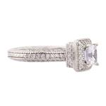 Antique Princess Cut Diamond Engagement Ring in 14kt White Gold