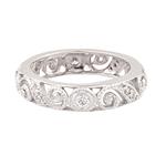 Antique Style Diamond Eternity Band in 14kt White Gold