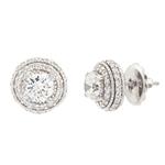 Forever Diamonds Antique Style Diamond Stud Earrings in Platinum