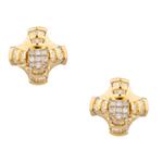 Forever Diamonds Aztec Style Diamond Stud Earrings in 14kt Gold