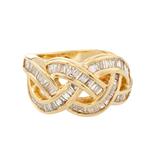 Baguette Diamond Braided Ring in 14kt Gold