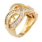 Baguette Diamond Braided Ring in 14kt Gold