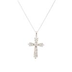 Forever Diamonds Baguette Diamond Cross in 14kt White Gold