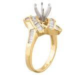 Baguette Diamond Engagement Ring Setting in 14kt Gold