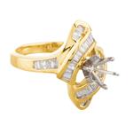 Baguette Diamond Engagement Ring Setting in 14kt Gold