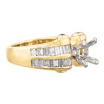 Baguette Diamond Engagement Ring Setting in 14kt Gold