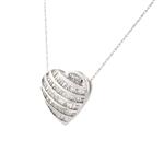 Baguette Diamond Heart Pendant in 14kt White Gold