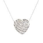 Forever Diamonds Baguette Diamond Heart Pendant in 14kt White Gold