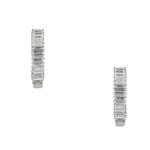 Baguette Diamond Huggie Earrings in 18kt White Gold