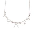 Barbed Wire Diamond Necklace in 14kt White Gold