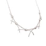 Barbed Wire Diamond Necklace in 14kt White Gold