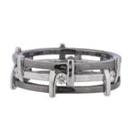 Barbed Wire Diamond Wedding Band in 14kt Black and White Gold