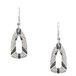 Black and White Diamond Dangling Earrings in 18kt White Gold