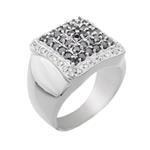 Black and White Diamond Ring in 14kt White Gold
