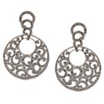 Forever Diamonds Black Diamond Earrings in Silver/14kt Gold