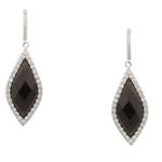 Forever Diamonds Black Onyx with Cubic Zirconia Drop Earrings in Sterling Silver