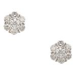 Blossom Diamond Cluster Stud Earrings in 14kt White Gold