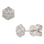 Blossom Diamond Cluster Stud Earrings in 14kt White Gold