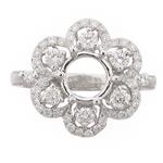 Blossom Diamond Engagement Ring Setting in 18kt White Gold