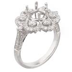 Blossom Diamond Engagement Ring Setting in 18kt White Gold