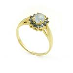 Blue Opal and Blue Sapphire Ring in 10kt Gold