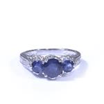 Sapphire and Diamond Ring in 14kt White Gold
