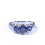 Forever Diamonds Sapphire and Diamond Ring in 14kt White Gold