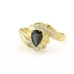 Forever Diamonds Blue Sapphire Accent Diamond Ring in 14kt Gold