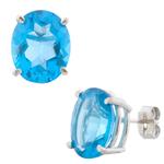 Blue Topaz Stud Earrings in 14kt White Gold