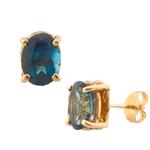 Blue Topaz Stud Earrings in 14kt Yellow Gold