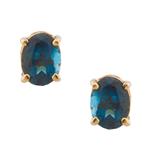 Blue Topaz Stud Earrings in 14kt Yellow Gold