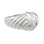 Braided Diamond Ring in 14kt White Gold