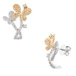 Forever Diamonds Butterfly Diamond Earrings in 14kt Two- Tone Gold
