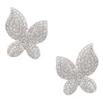 Butterfly Diamond Stud Earrings in 18kt White Gold